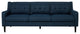 Marco Tufted Fabric 3 Seater Sofa, Navy Blue/Espresso