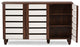 Gisela Oak and White 2-Tone Shoe Cabinet With 3 Doors