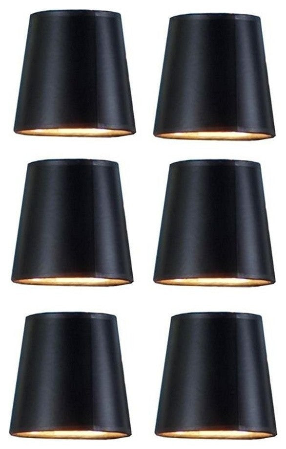 Clip-on Chandelier Lampshades 5" With Nickel Bulb Clip, Black