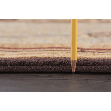 Trout Fishing Novelty Lodge Pattern Ivory Scatter Mat Rug, 2''x3''