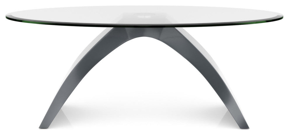 Furniture of America Pelletoni 2Pc Tempered Glass Top Coffee Table Set in Gray