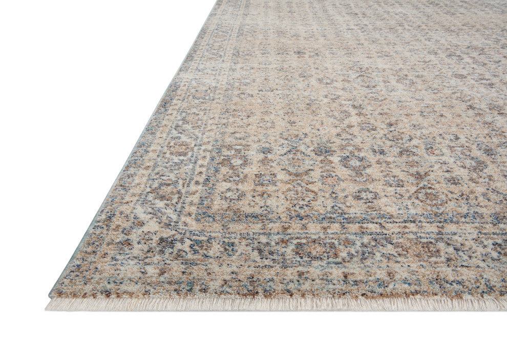 Angela Rose x Loloi Blake Beige / Denim 5''-3" x 5''-3" Round Area Rug