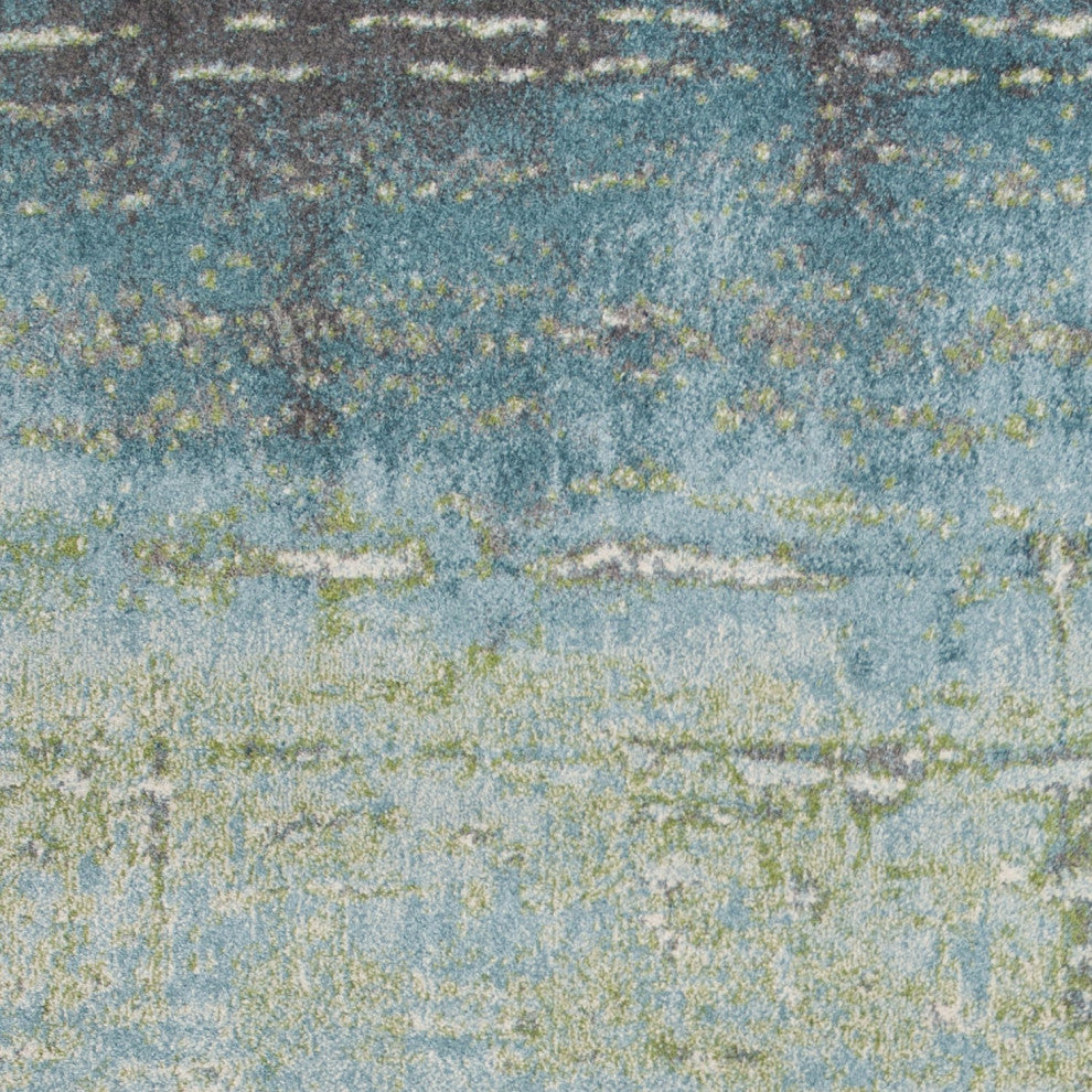3' X 5' Blue Abstract Area Rug