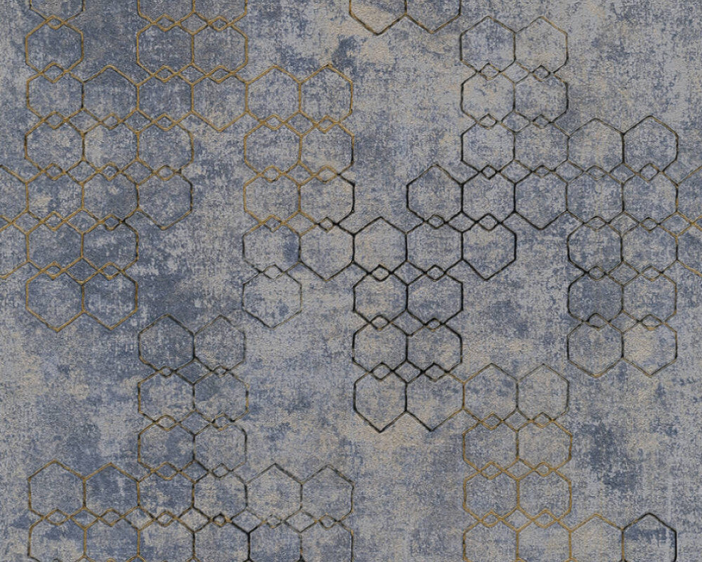 Geometric Textured Wallpaper Featuring Honeycomb Pattern, 374245