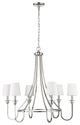 6 Light 30 in. Polished Nickel Chandelier