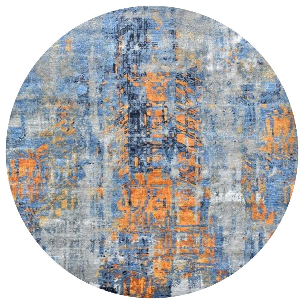 Ahgly Company Indoor Round Mid-Century Modern Area Rugs, 7' Round