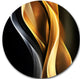 Brown White Light Art, Abstract Digital Art Disc Metal Wall Art, 11"