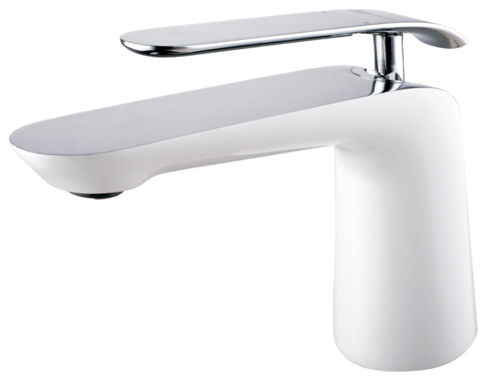 Bath Faucet Single Handle Lavatory Faucet Chrome / White