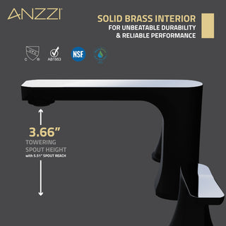 2-Handle 3-Hole Widespread Bathroom Faucet, Matte Black and Chrome