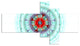 Light Blue Fractal Sphere, Abstract Wall Art Canvas, 60"x32", 5 panels