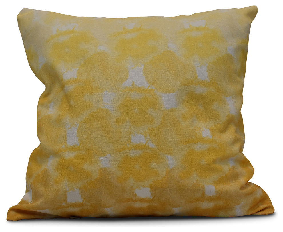 Beach Clouds, Geometric Print Pillow, Yellow, 20"x20"