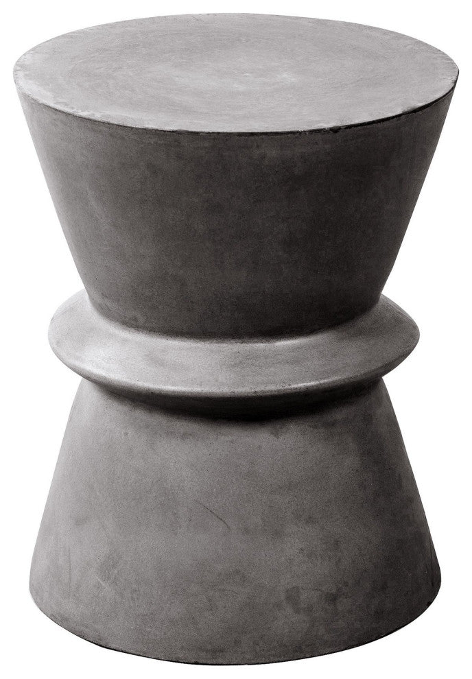 Concrete Hourglass Side Table, Gray