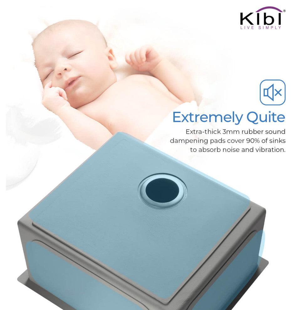 KIBI Handcrafted Undermount Single Bowl 16 gauge Stainless Steel Kitchen Sink, 2