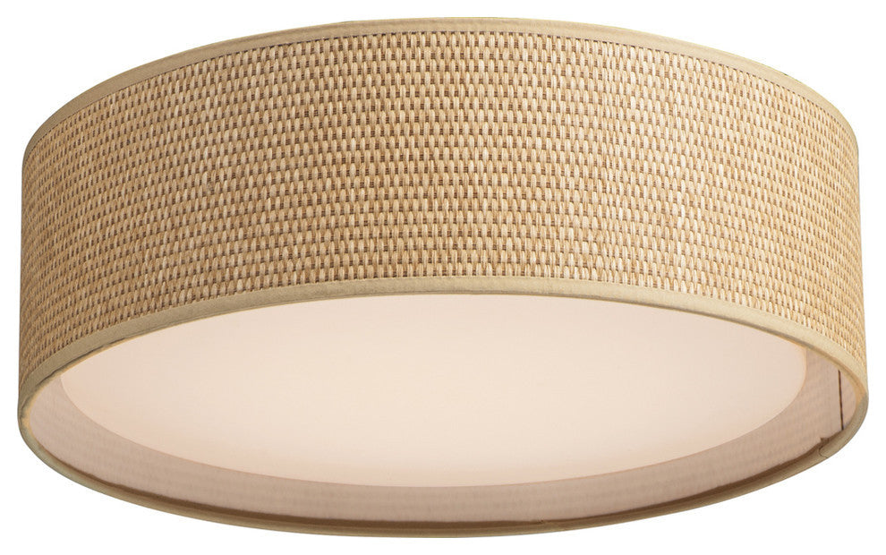 Maxim 10220 Prime 16"W LED Flush Mount Drum Ceiling Fixture - Grass Cloth