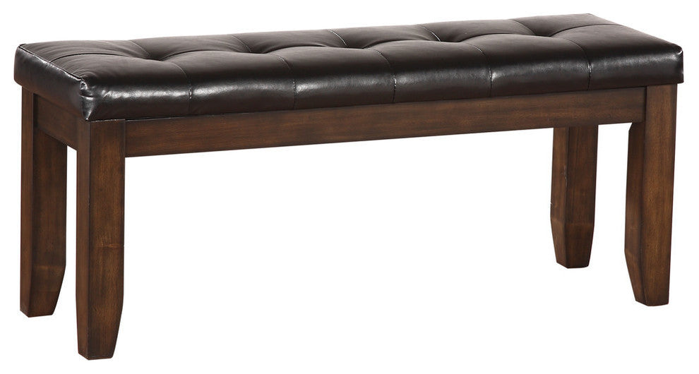 Urbana Bench, Black PU and Espresso