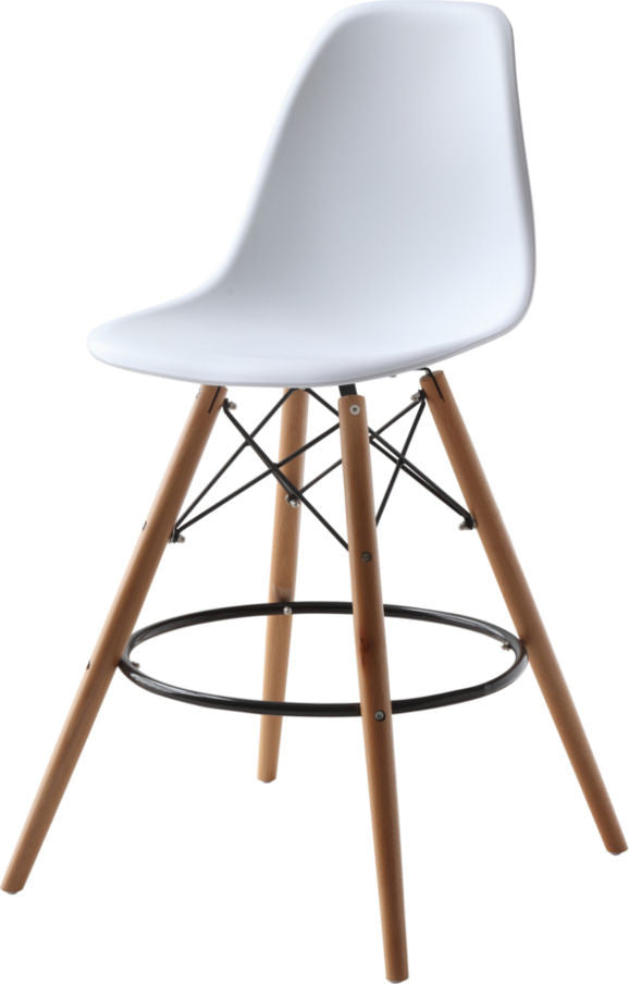 Modern Classics Woodleg Counter Chair Round Base, White