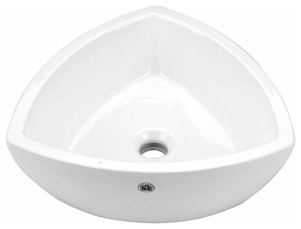 Bathroom Vessel Triangle Sink White Porcelain Trinity |