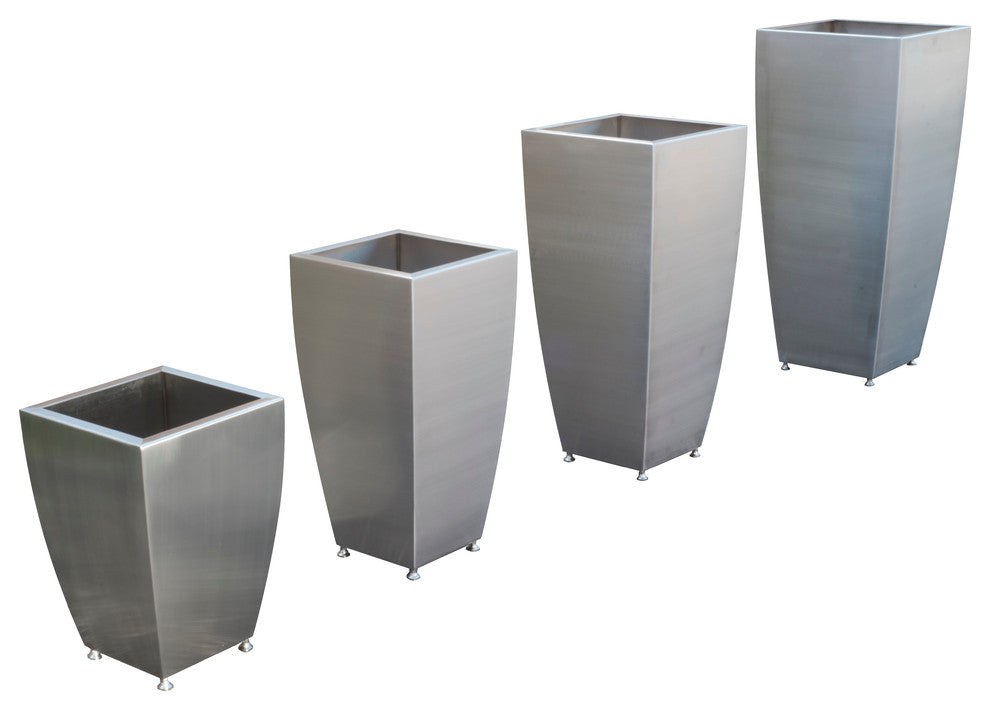 Stainless Steel Planters, Seamless, Curved