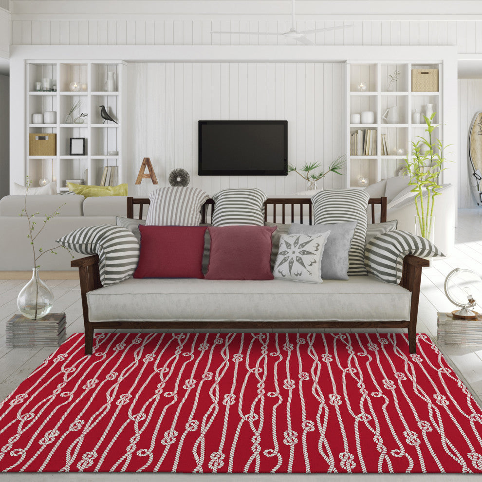 Indoor/Outdoor Harbor HA7 Red Machine Washable 5' x 7'6" Rug