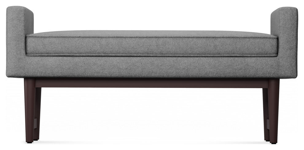 Scott Solid Hardwood Ottoman Bench, Pewter Grey