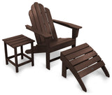 Polywood Long Island Adirondack 3-Piece Set, Mahogany