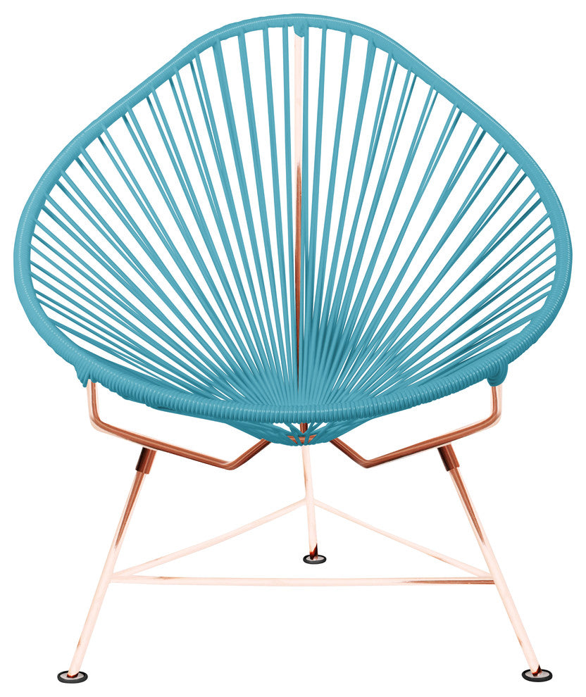 Junior Indoor/Outdoor Handmade Acapulco Chair, Blue Weave, Copper Frame