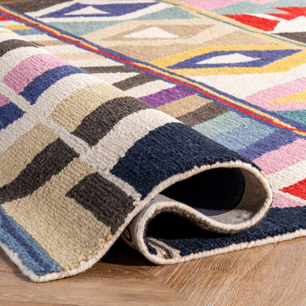 Nuloom Hand-Tufted Tikal Geometric Rug, Multicolor 6'x9'