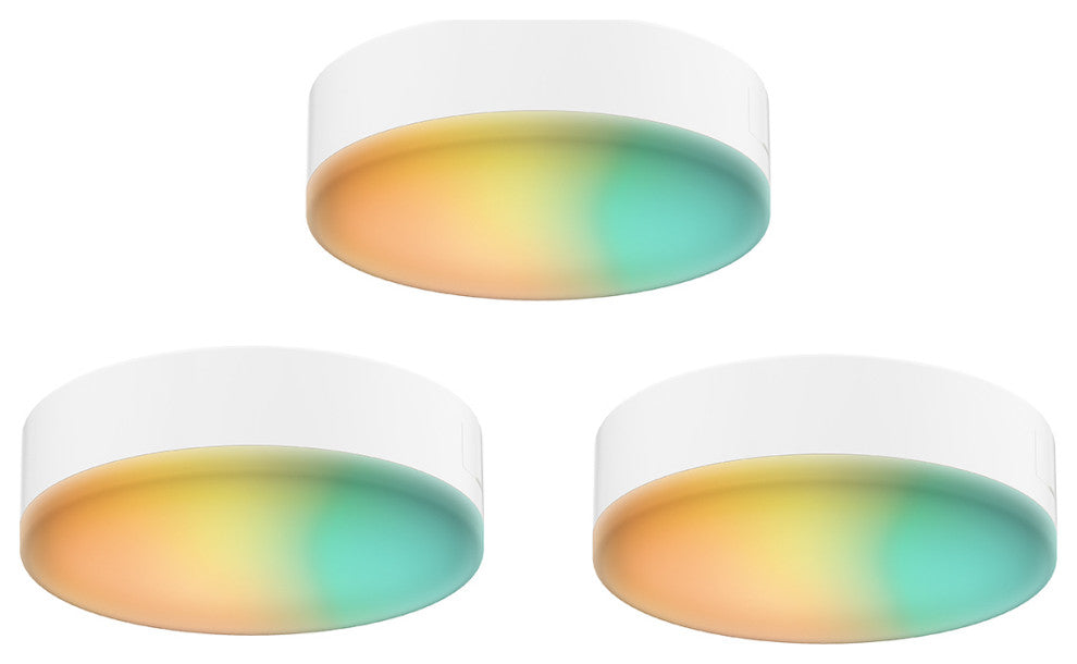 DALS Lighting Smart RGB-CCT Under Cabinet Puck Kit, 3-Pack