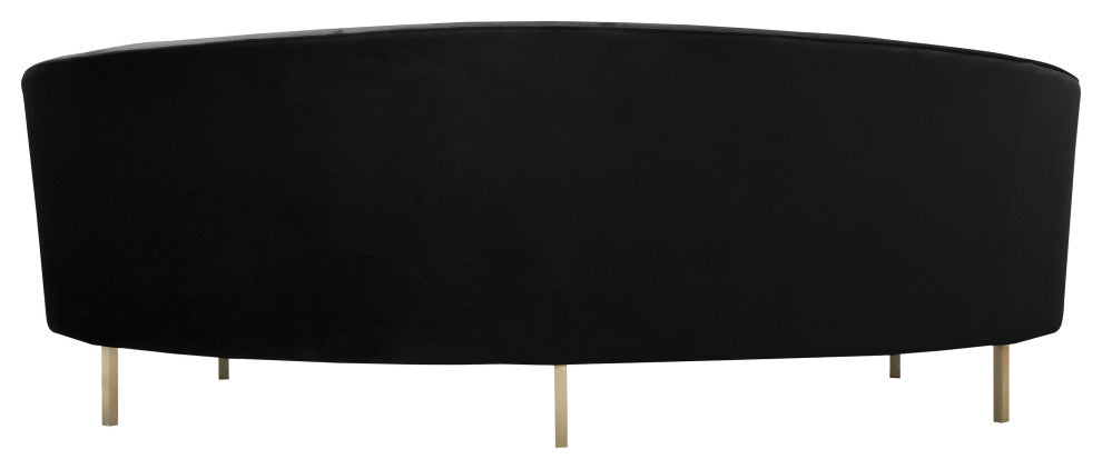 Baila Black Velvet Sofa - Black