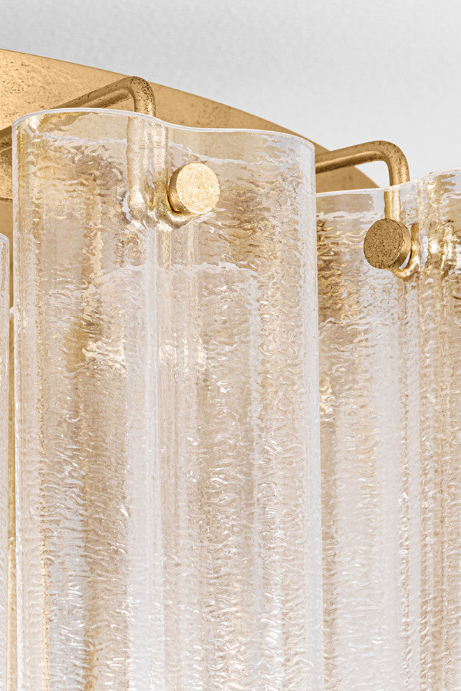 Corbett Lighting Varenna Semi Flush, Vintage Gold Leaf, 48"Dx28.5"H