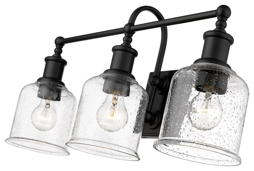 Zlite 734-3V-MB 3-Light Vanity, Clear Seedy
