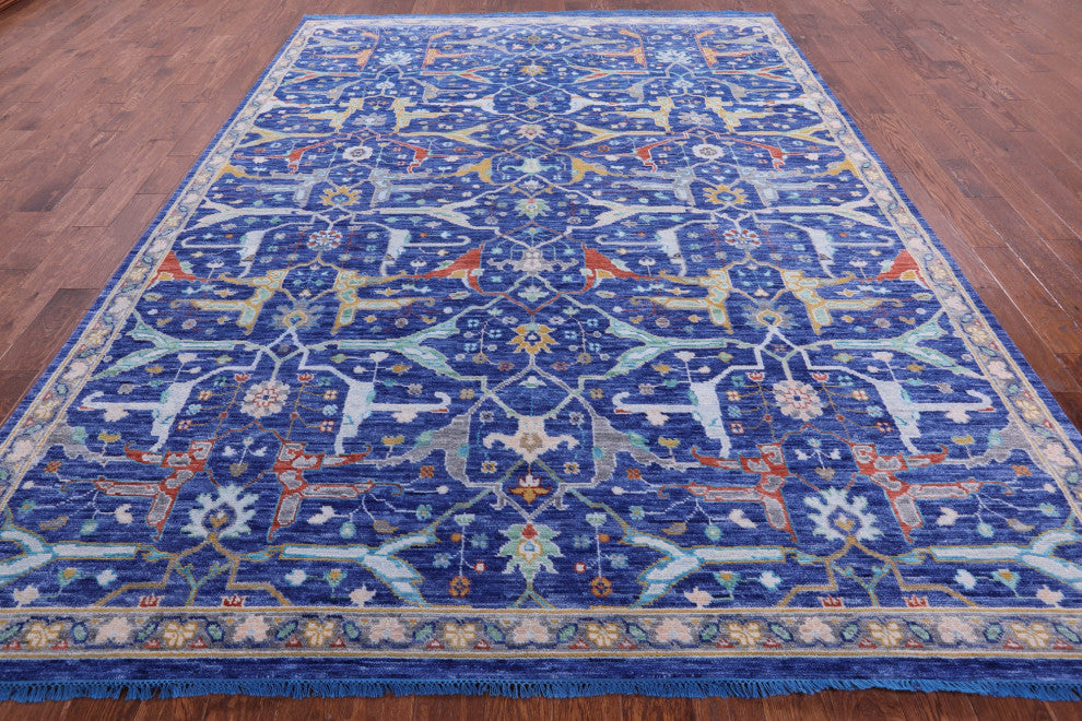 Turkish Oushak Handmade Wool Rug 8' 10" X 11' 10" - Q13337