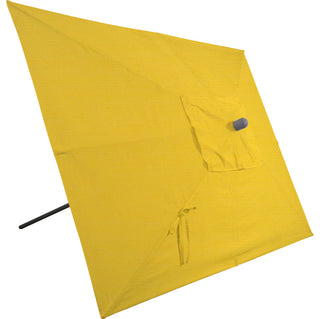 10'x6.5' Rectangular Auto Tilt Market Umbrella, Grey Frame, Sunbrella, Sunflower