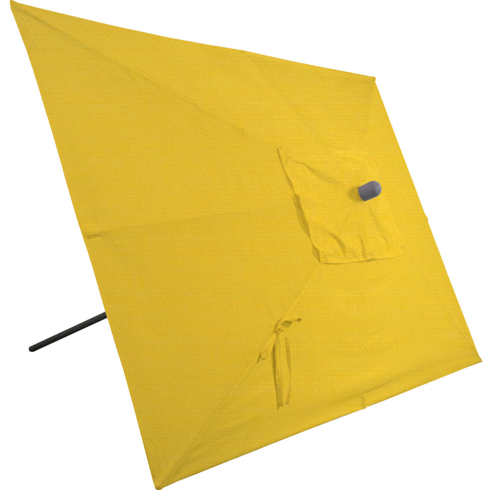 10'x6.5' Rectangular Auto Tilt Market Umbrella, Grey Frame, Sunbrella, Sunflower