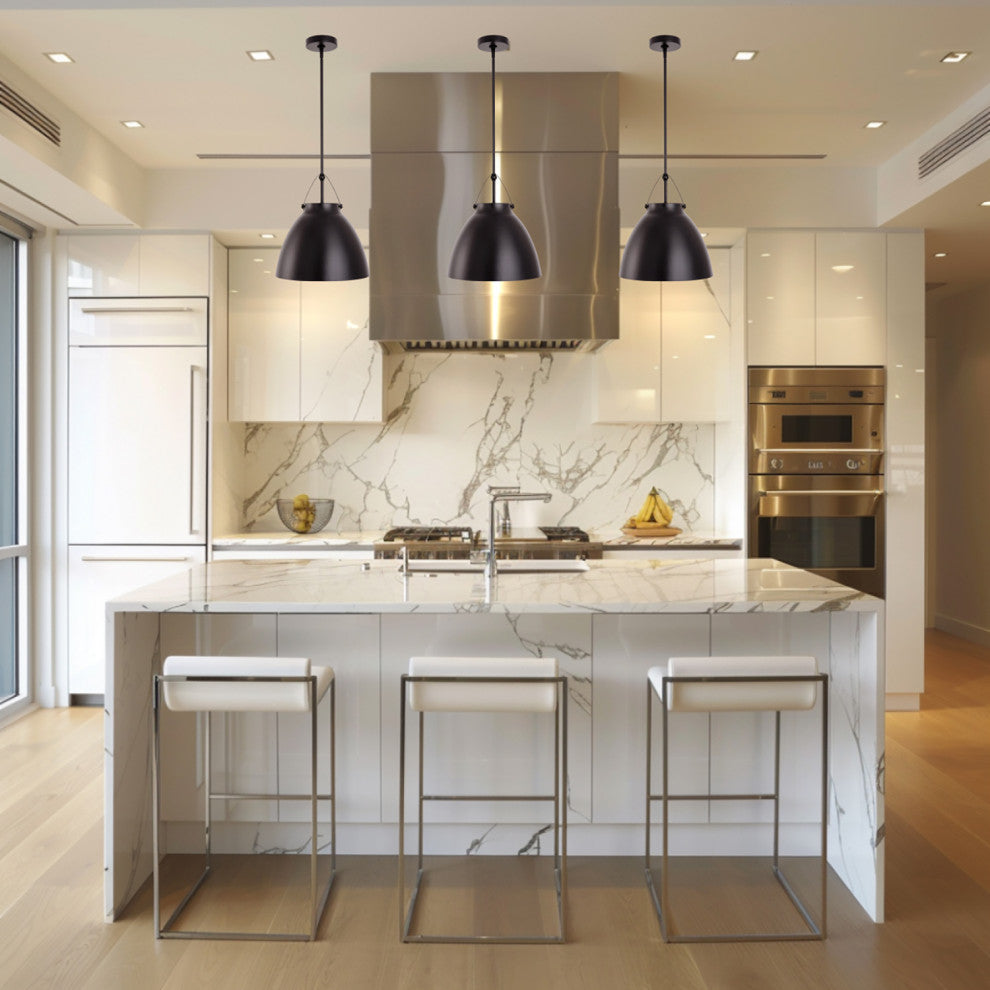 Modern 1-Light Black Metal Pendant Light