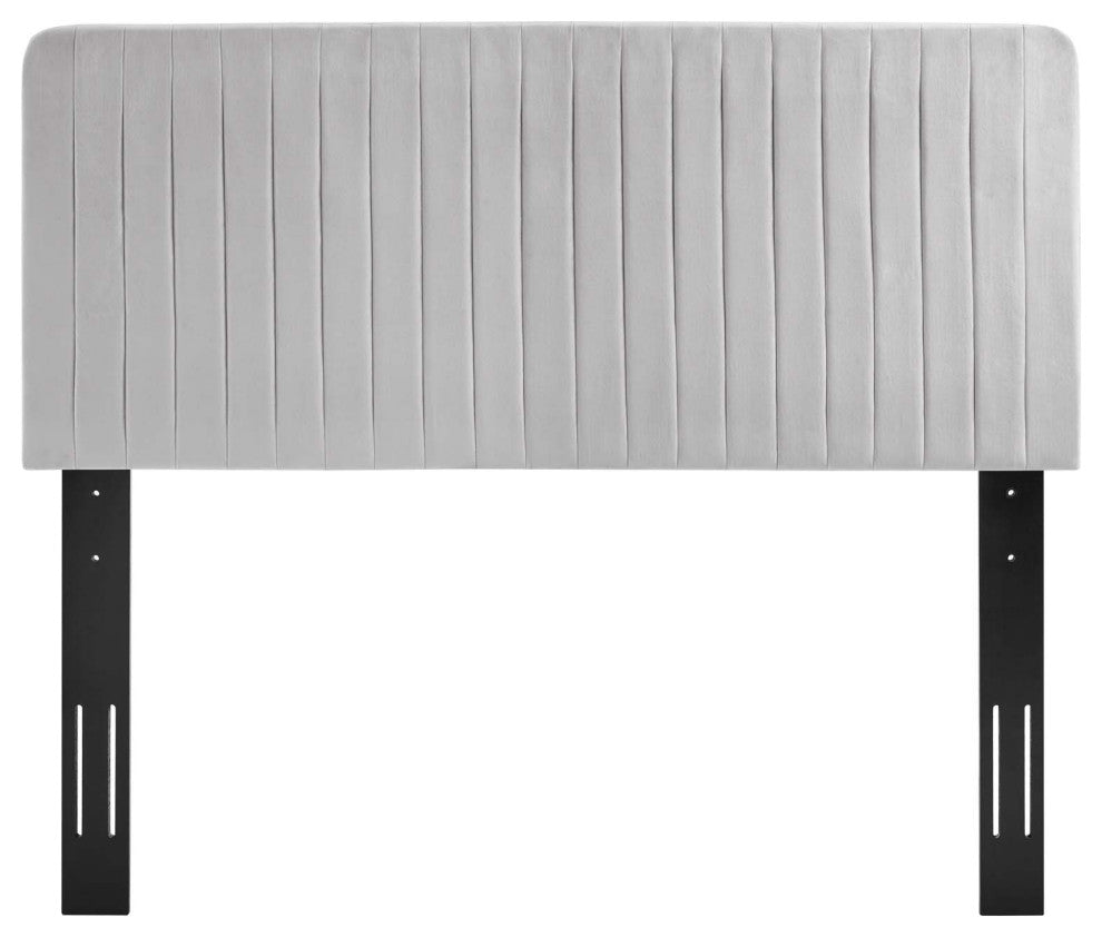 Tufted Performance Velvet King/California King Headboard Light Gray