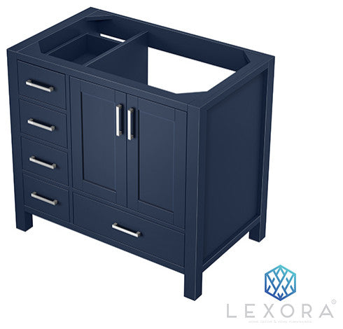 Jacques 36" Vanity Cabinet Only, Navy Blue, Right