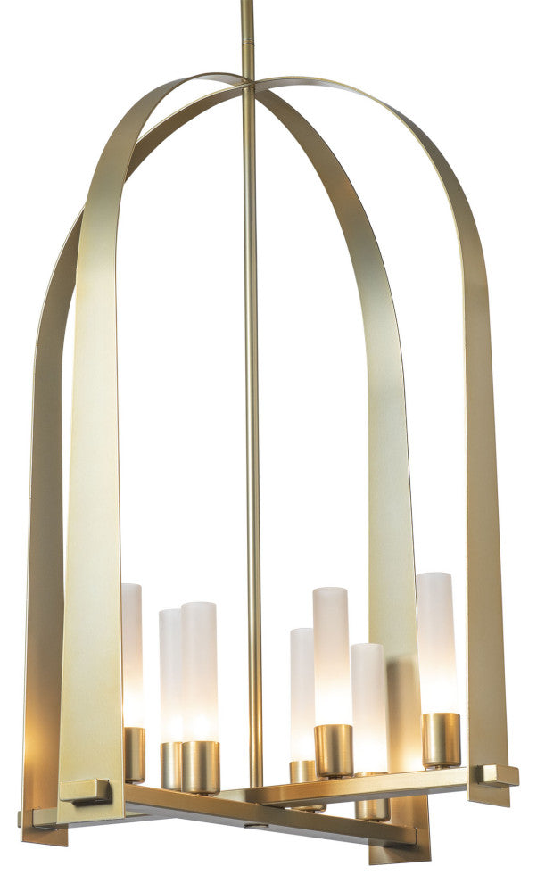 Triomphe 8-Light Pendant Modern Brass Frosted Glass