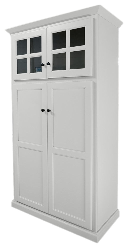 Traditional Pantry with Upper Cabinet Storage, Chocolate Mousse