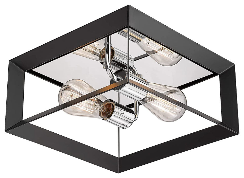 2 Light Modern Ceiling Lamp, Chrome