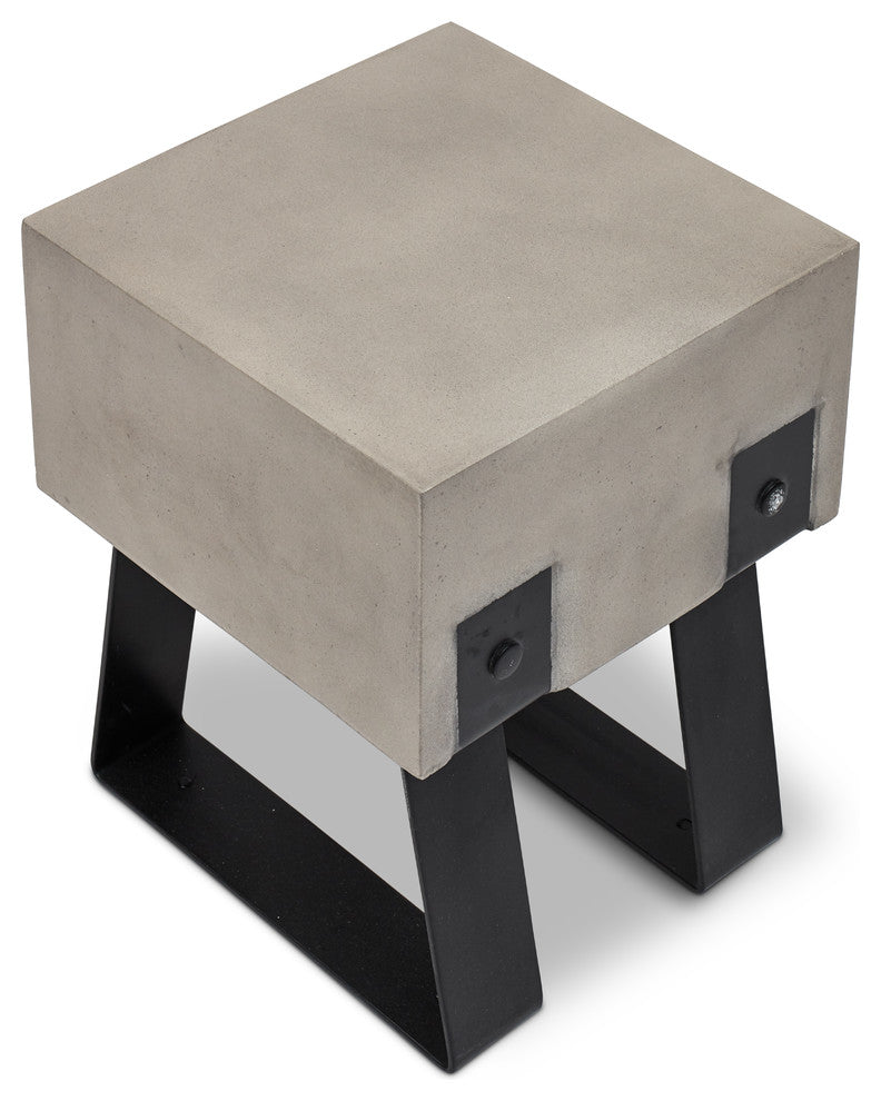 Mixx Industrial Stool, Black Legs, Dark Gray Seat