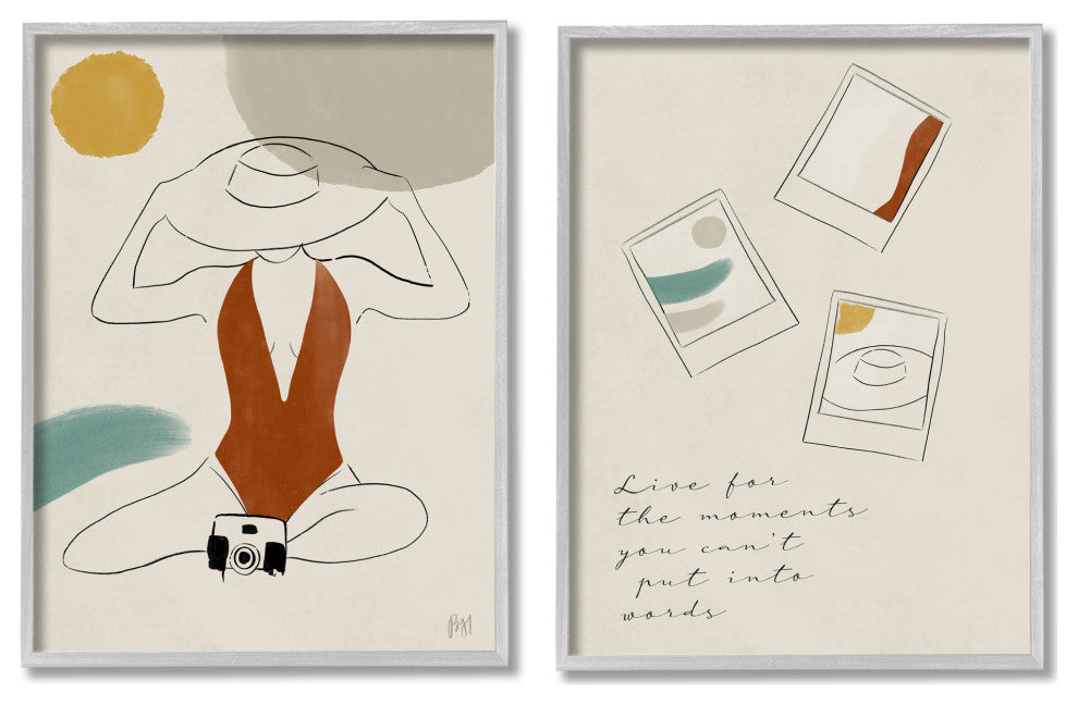 Live For The Moments Polaroids Woman in Swimsuit,11 x 14
