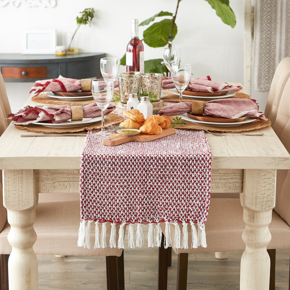 Tango Red Woven Table Runner 15x72