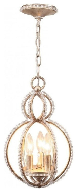 Crystorama 6760-DT, 3 Light Mini Chandelier - Distressed Twilight