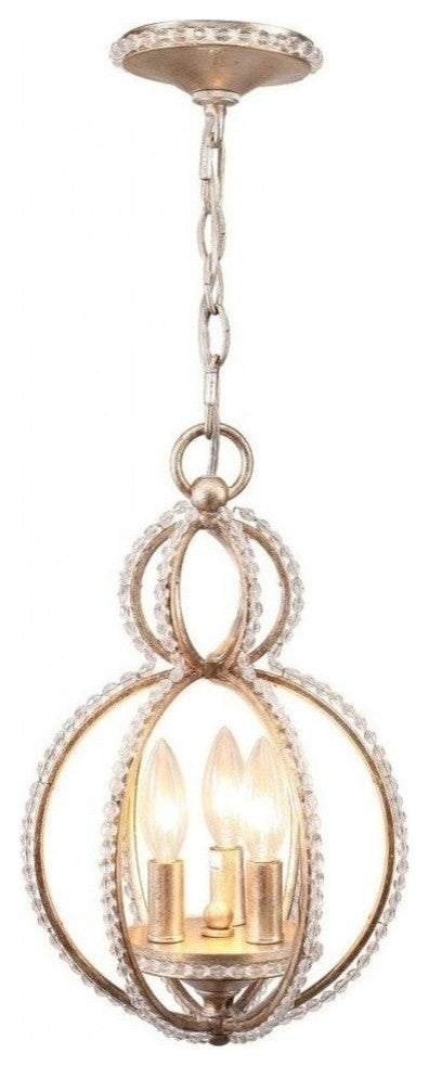 Crystorama 6760-DT, 3 Light Mini Chandelier - Distressed Twilight