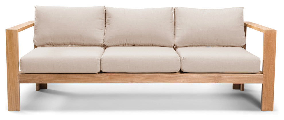 Ando Teak Sofa, Canvas Flax
