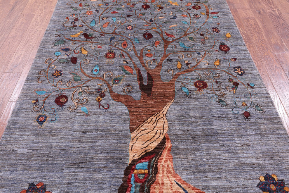 Persian Gabbeh Tribal Hand Knotted Wool Rug 5' 6" X 8' 4" Q10592