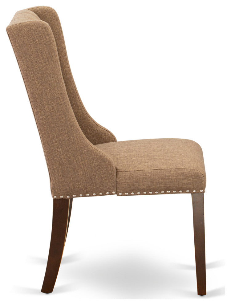 Dining Chairs, Light Sable Parson Chairs, Button Tufted Back,Set of 2