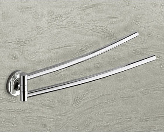 14" Polished Chrome Double Swivel Towel Bar