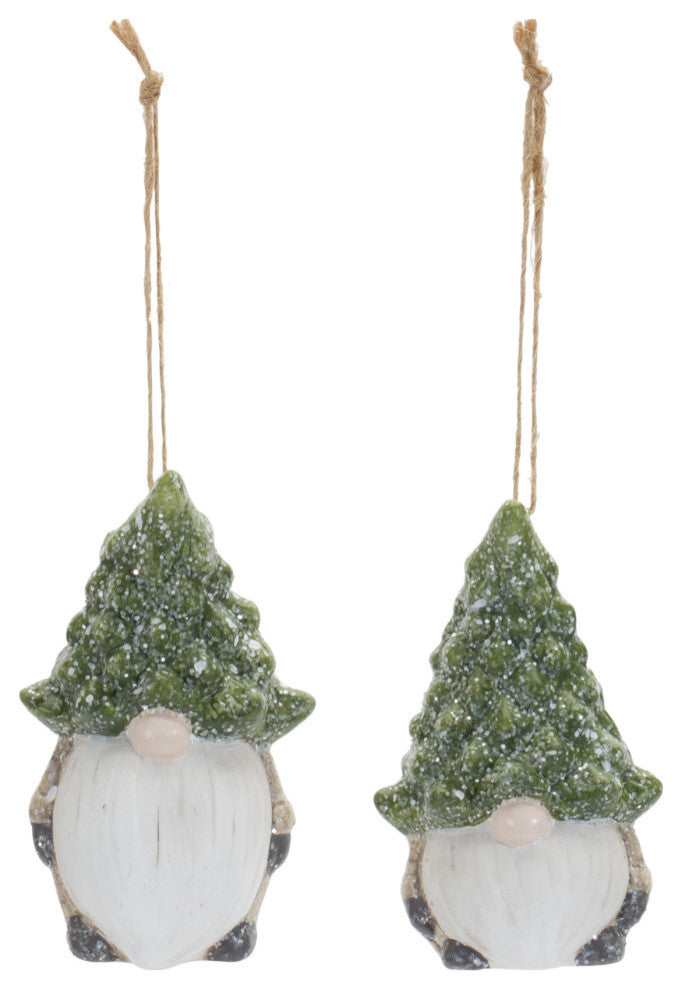 Gnome With Tree Hat Ornament, 6-Piece Set